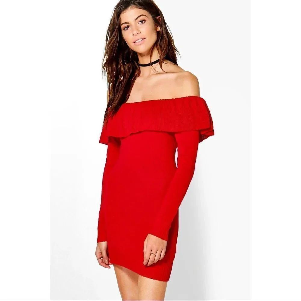 ✨HP✨Poppy Frill Neck Long Sleeve Jumper Dress✨